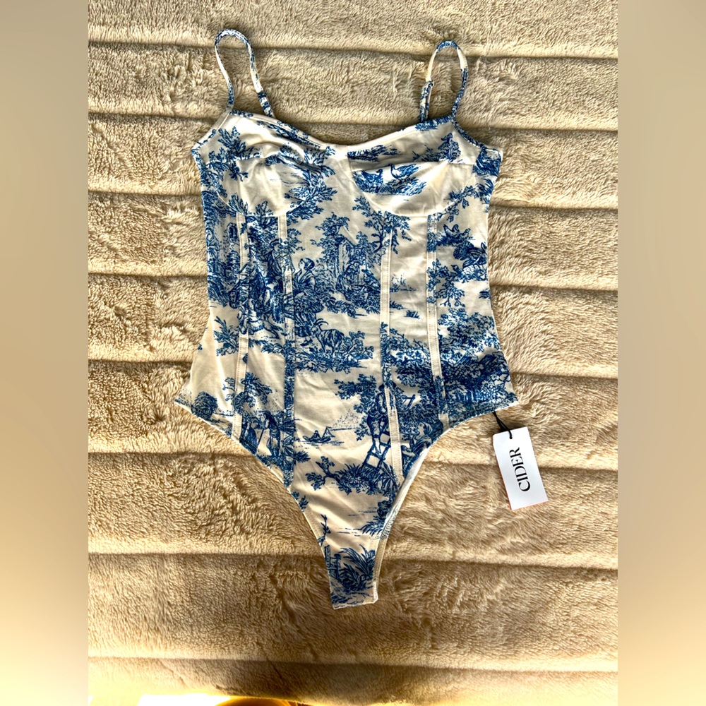 CIDER S/M BLUE/CREAM BODY SUIT